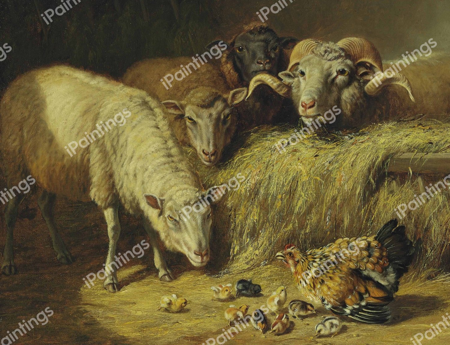 Maternal Solicitude. The painting by Arthur Fitzwilliam Tait