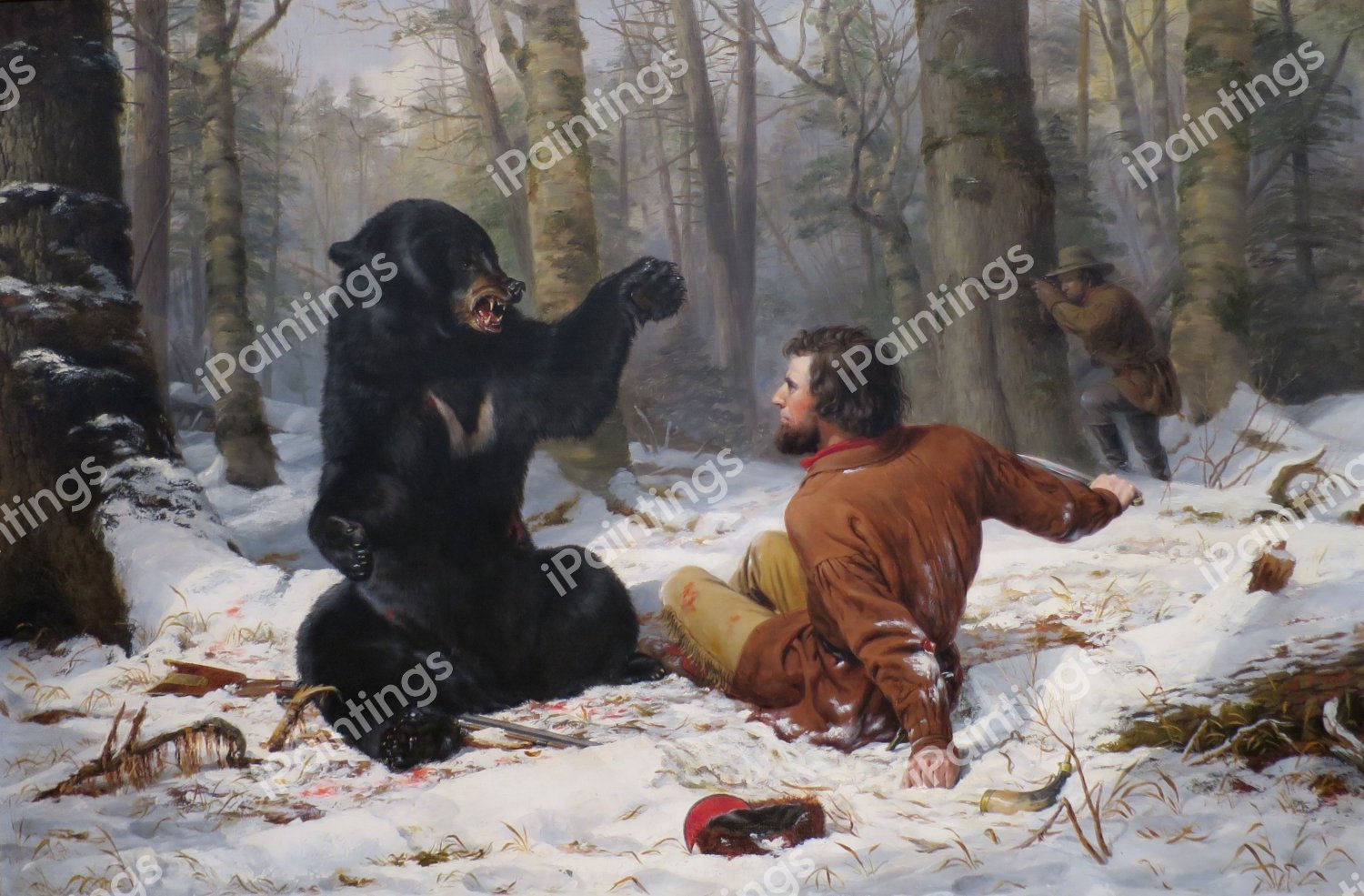The Life of a Hunter-A Tight Fix. The painting by Arthur Fitzwilliam Tait