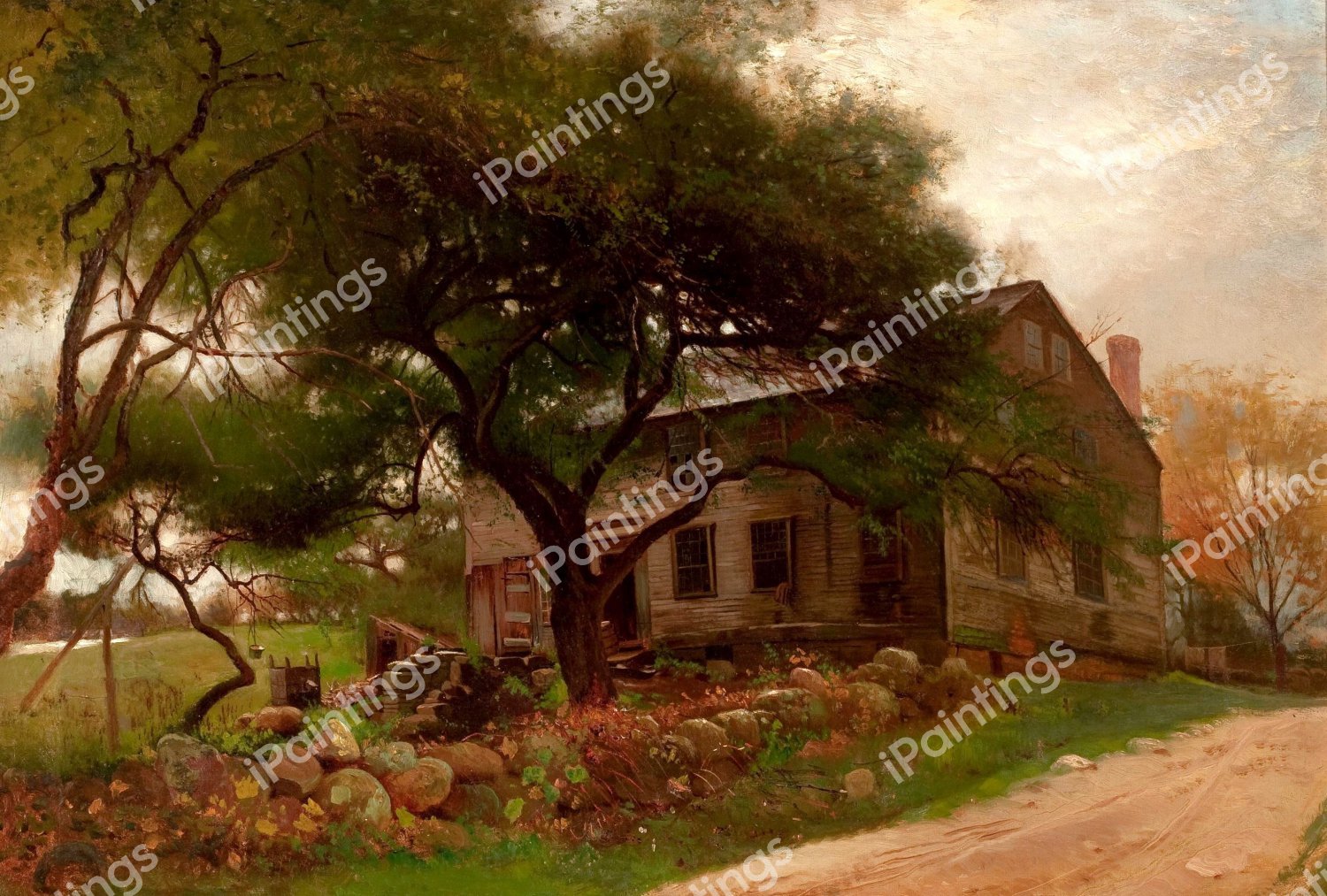 Old Farm House in the Catskills. The painting by Arthur Parton