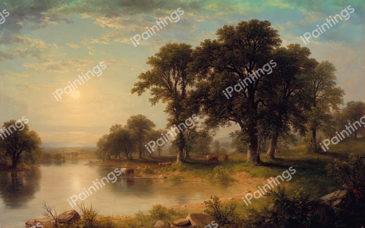 A Summer Afternoon. The painting by Asher Brown Durand