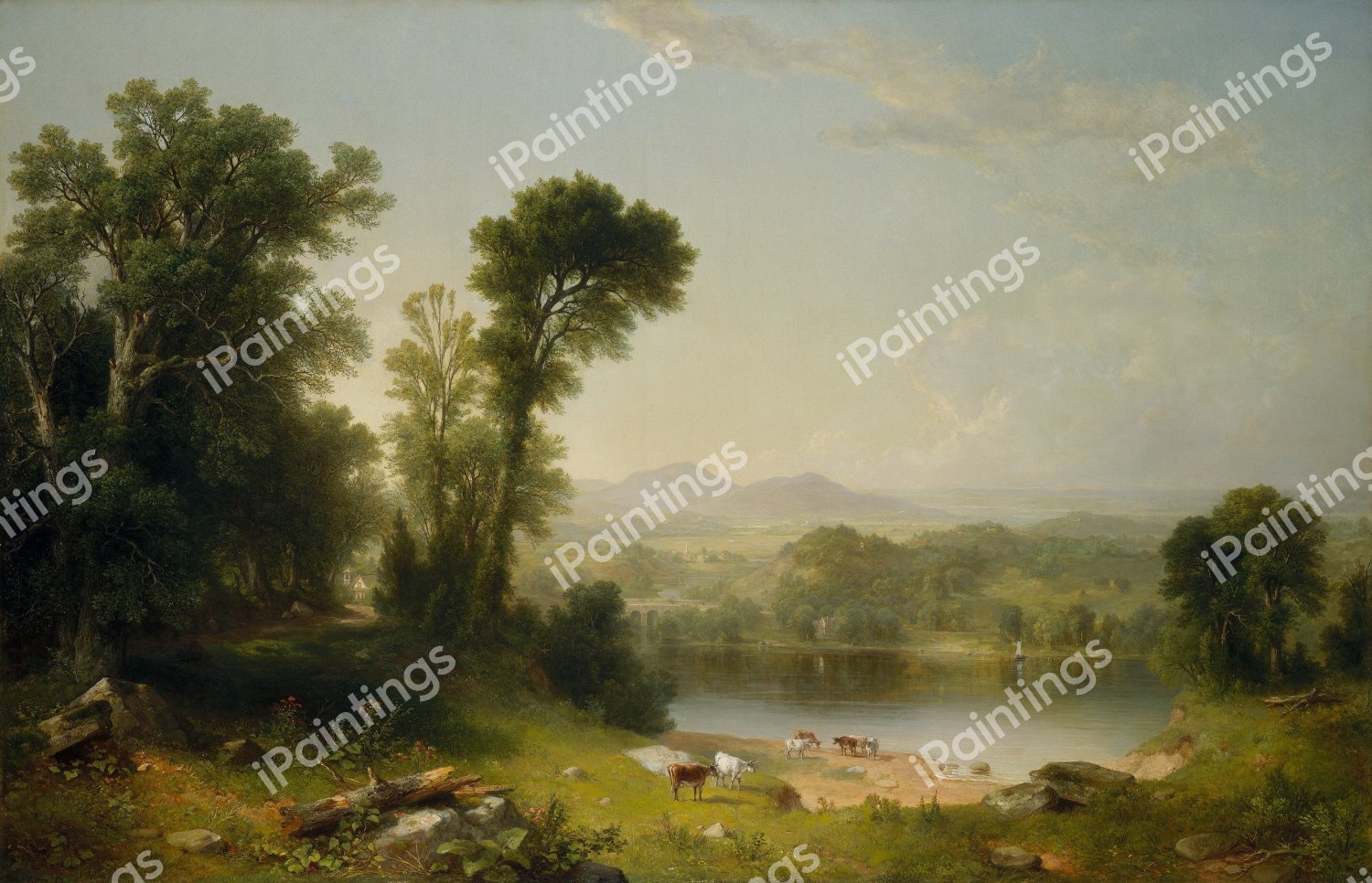 Pastoral Landscape. The painting by Asher Brown Durand