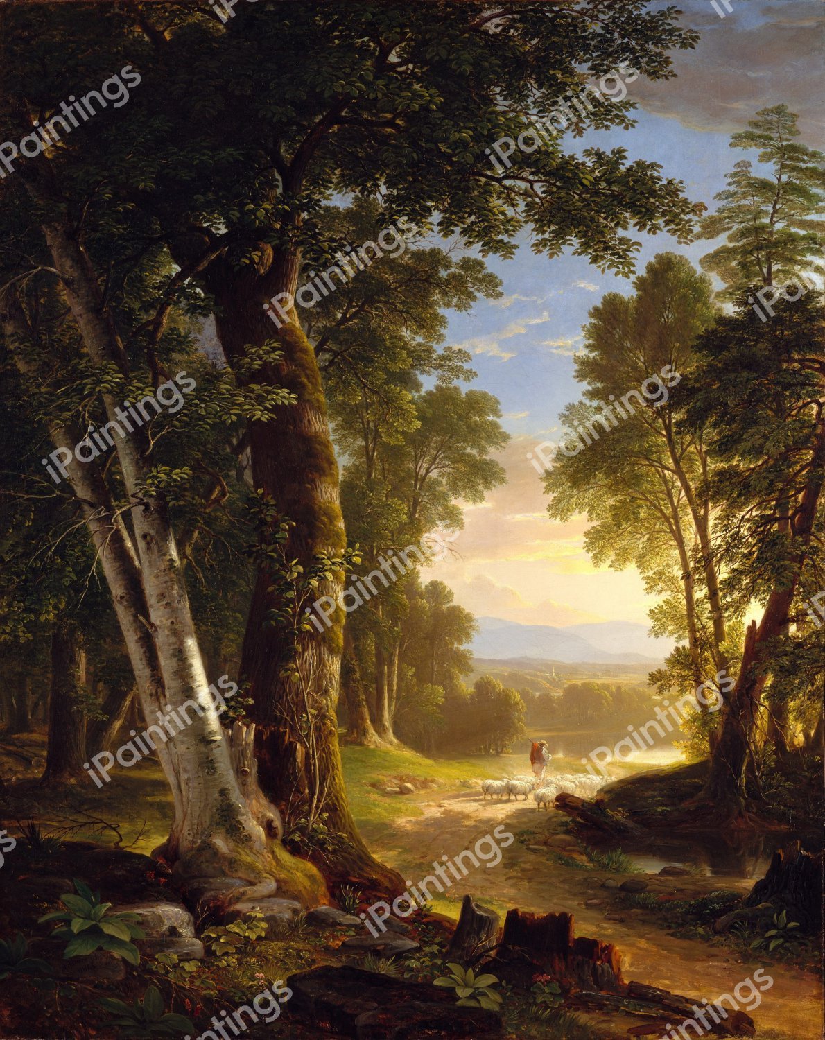 The Beeches. The painting by Asher Brown Durand