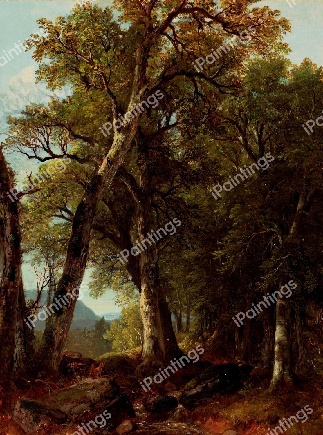 Through the Woods. The painting by Asher Brown Durand