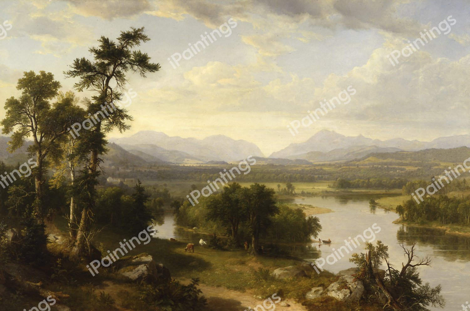 White Mountain Scenery, Franconia Notch, N.H.. The painting by Asher Brown Durand