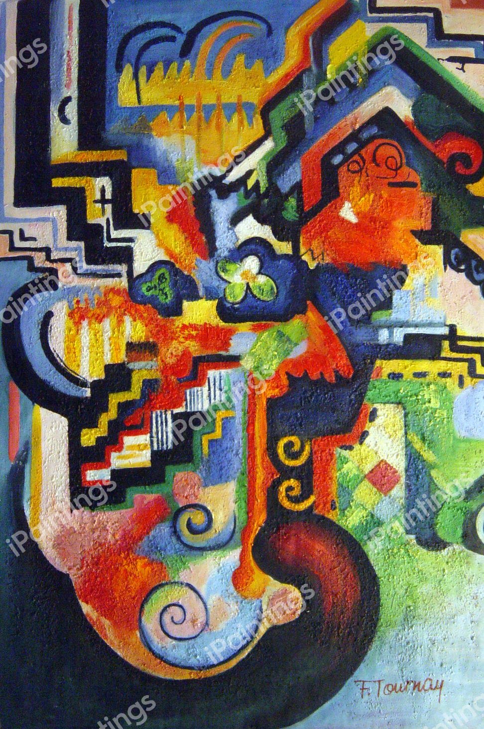 Colored Composition. The painting by August Macke