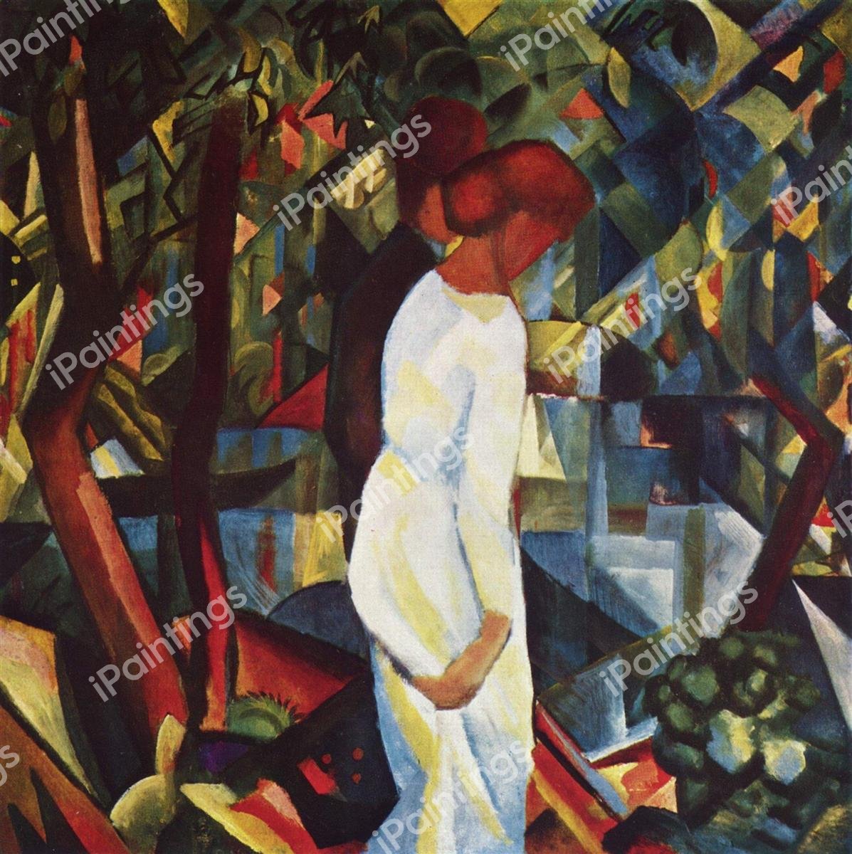 Couple in the Woods. The painting by August Macke