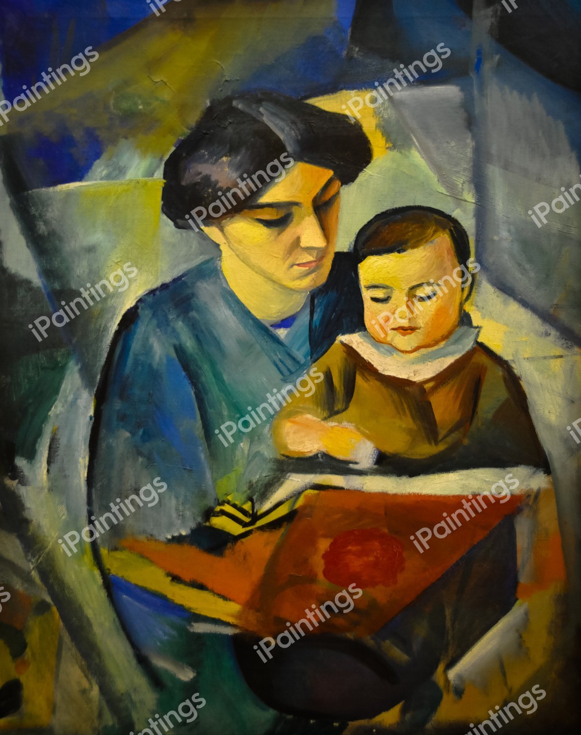 Elisabeth and Little Walter. The painting by August Macke