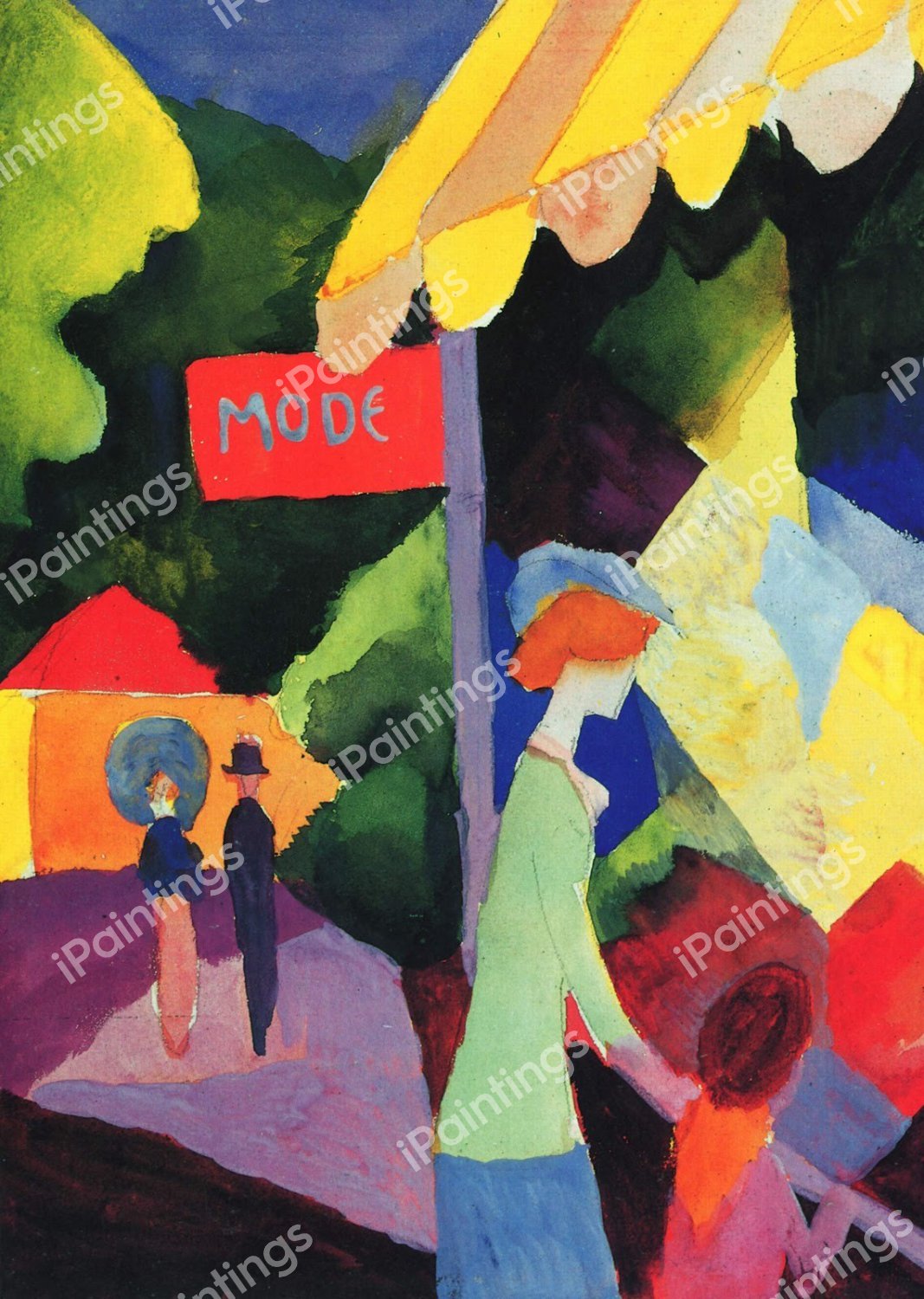 Fashion Window. The painting by August Macke