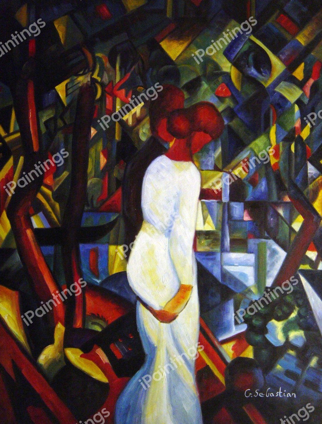 Few In The Forest. The painting by August Macke