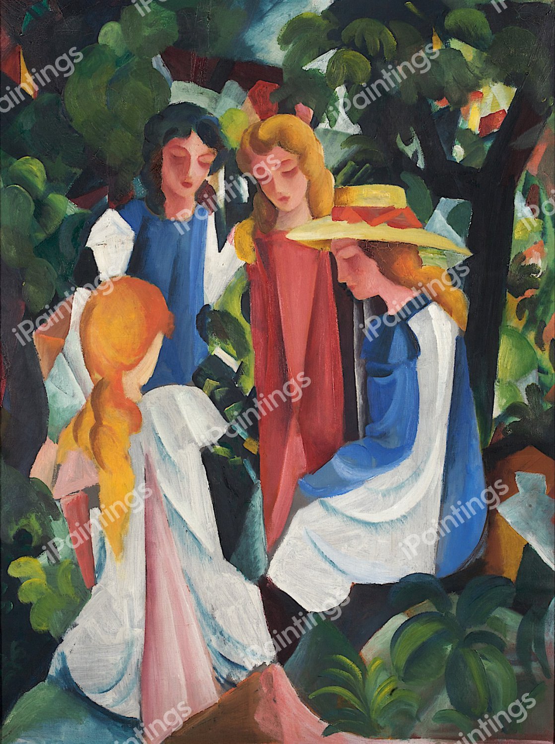 Four Girls. The painting by August Macke