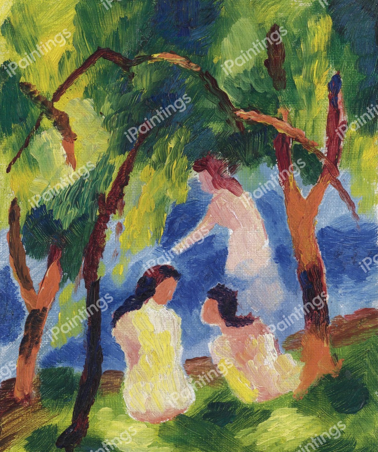 Girls Bathing. The painting by August Macke