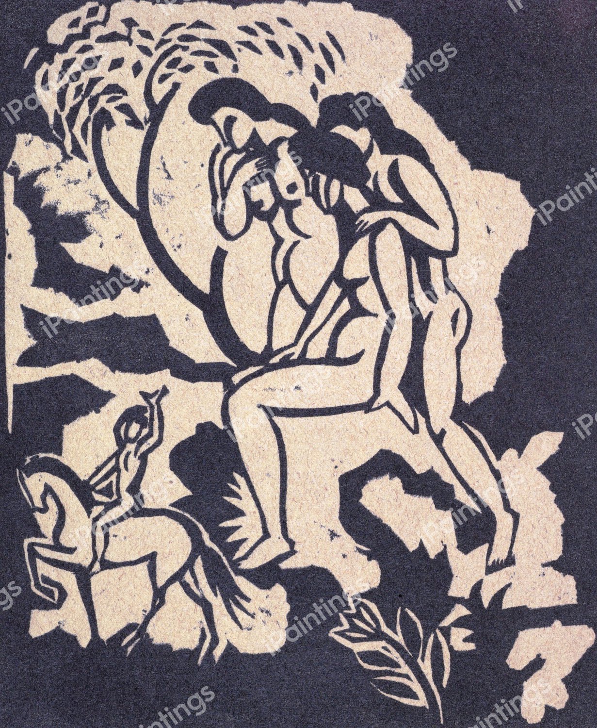 Greeting. The painting by August Macke