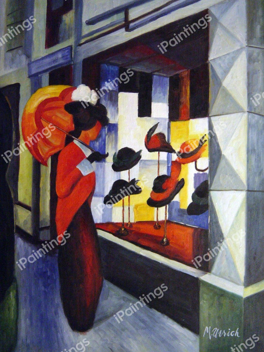 Hat Shop. The painting by August Macke