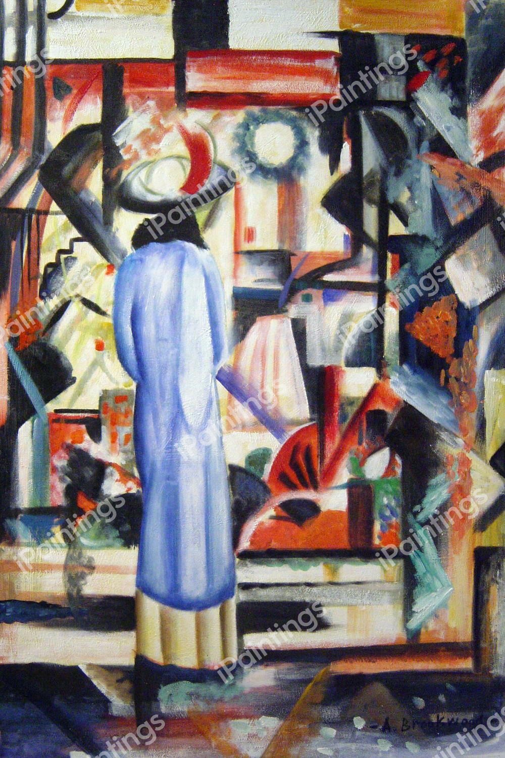 Large Bright Shop Window. The painting by August Macke