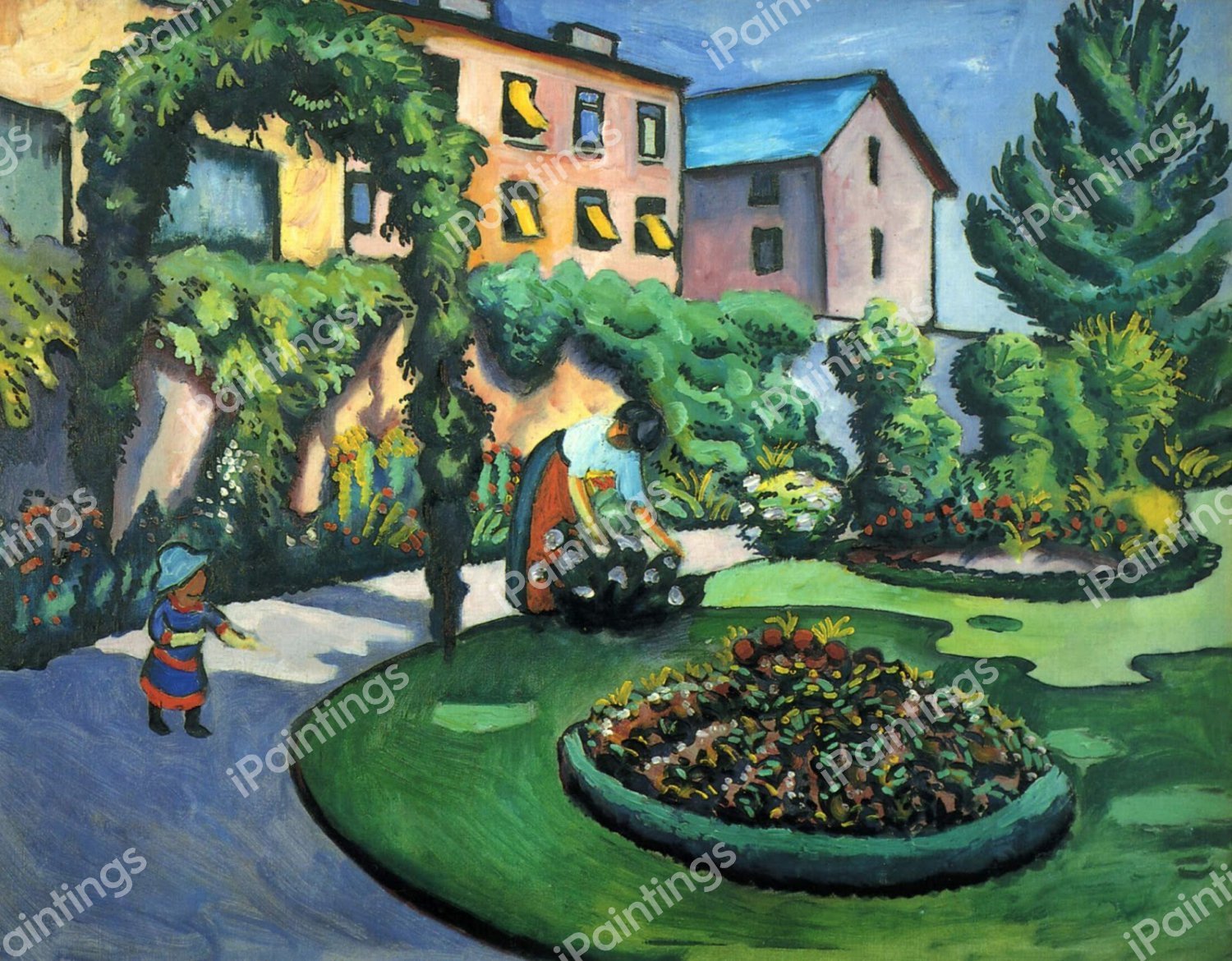 The Mackes' Garden at Bonn. The painting by August Macke