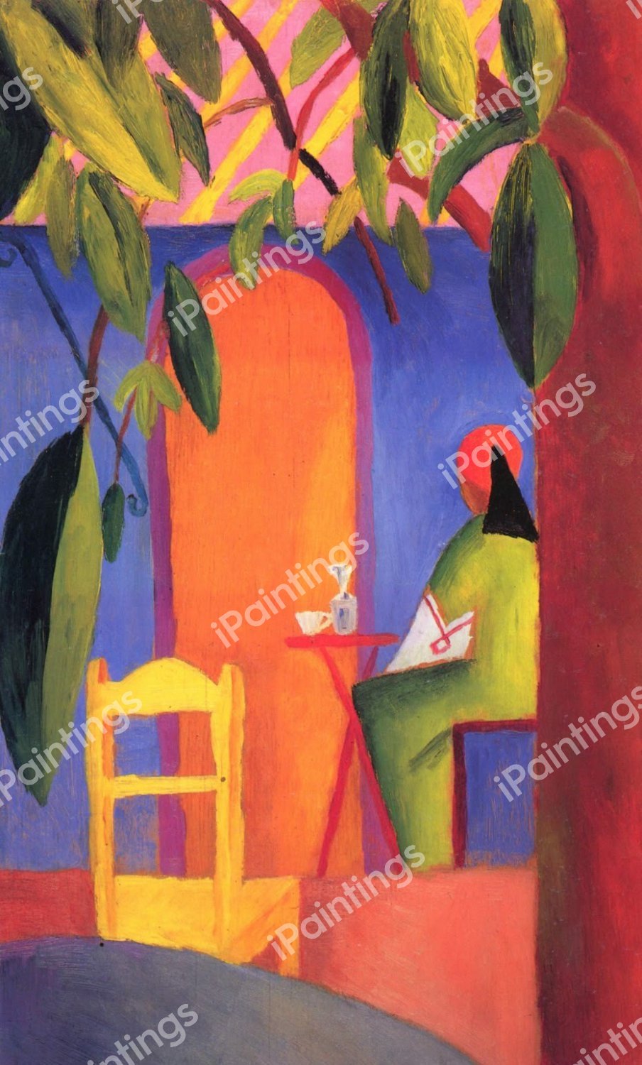 Turkish Cafe II. The painting by August Macke