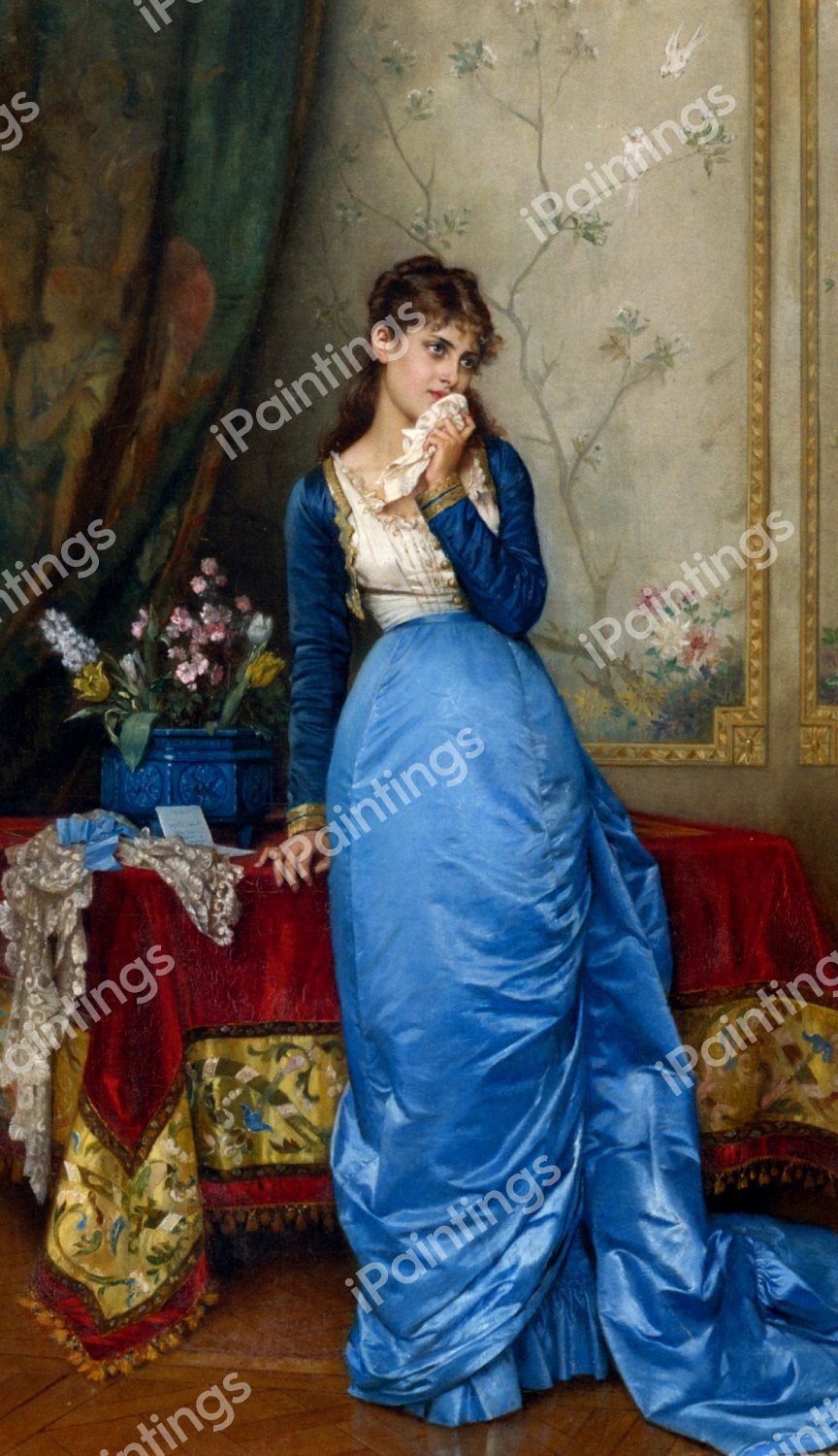 The Letter. The painting by Auguste Toulmouche