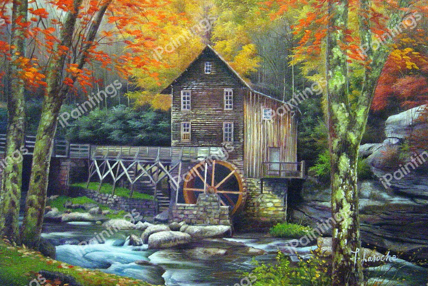 Autumn At The Grist Mill. The painting by Our Originals