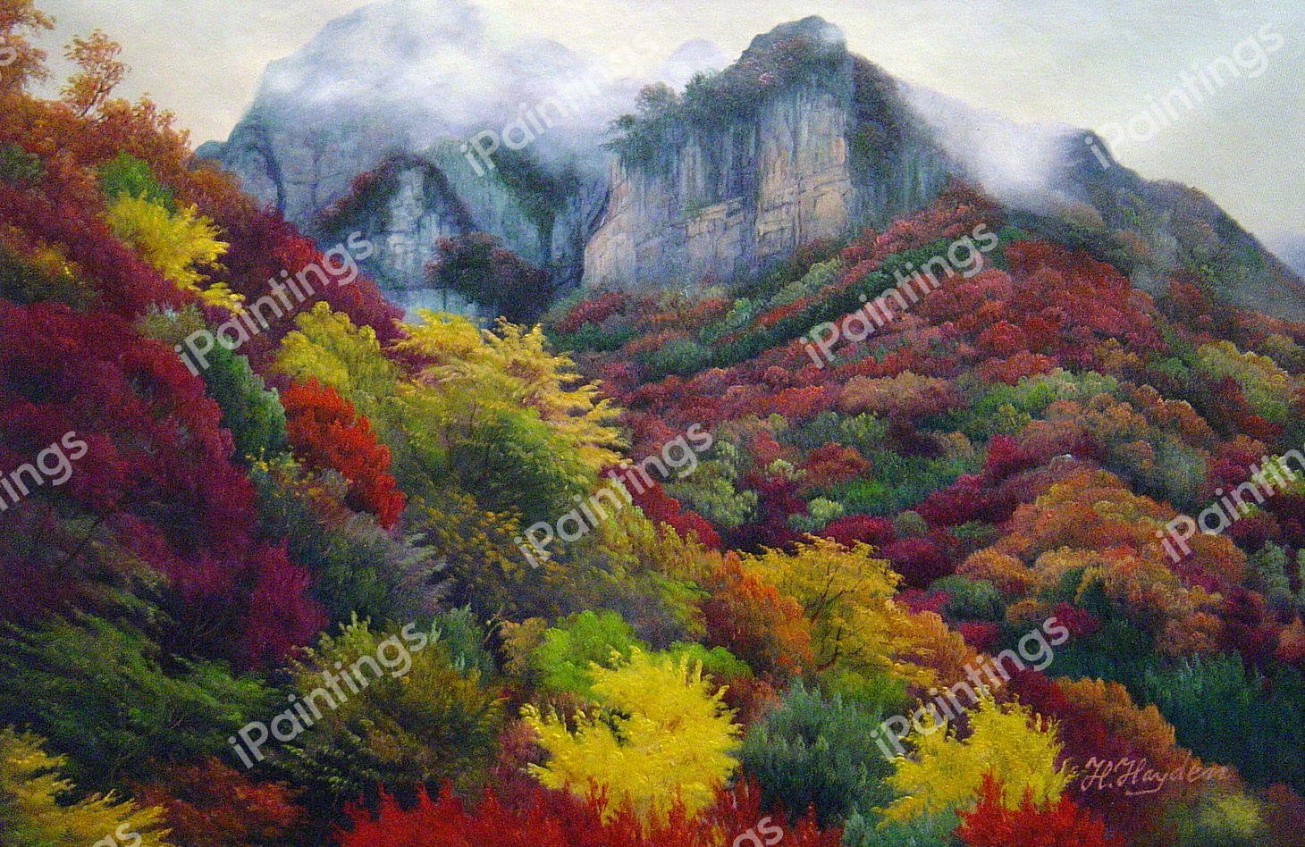 Autumn Mountain Scenery. The painting by Our Originals