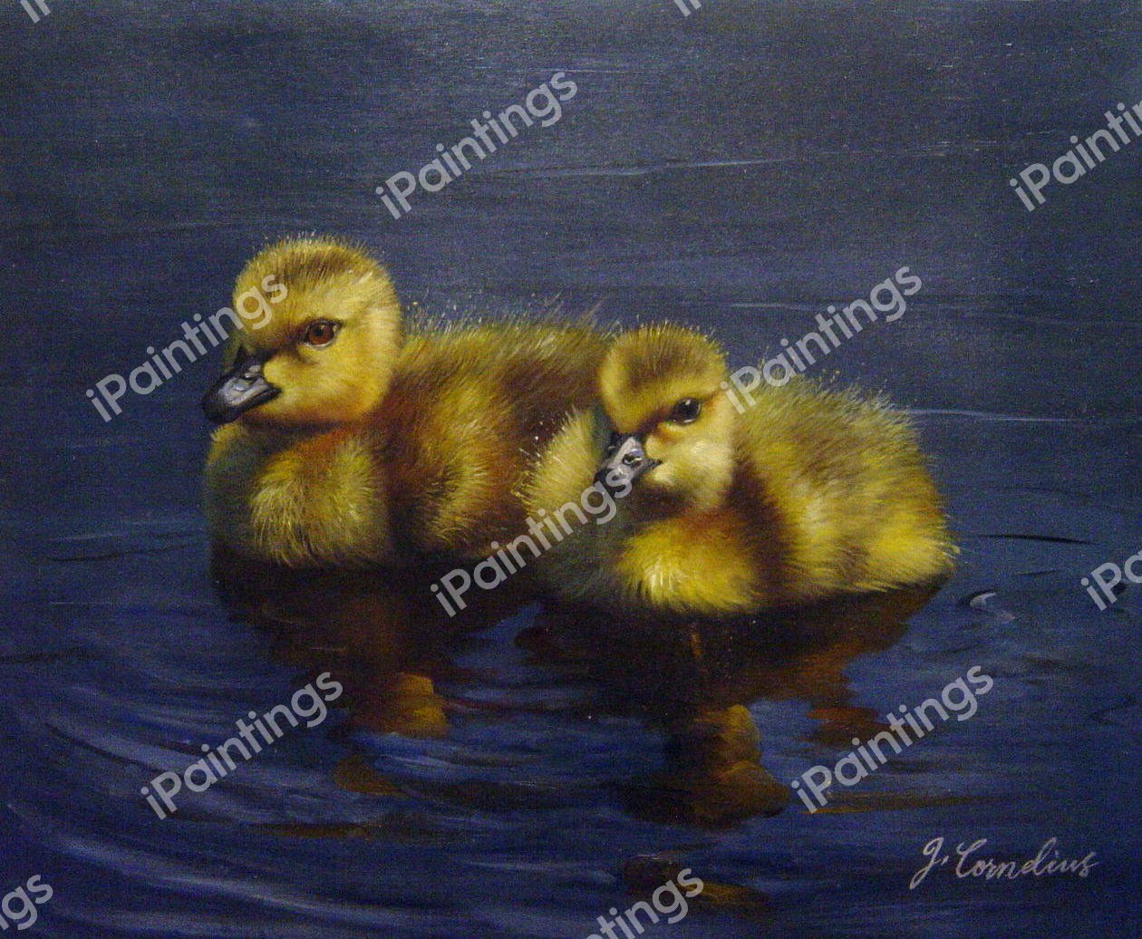Baby Geese. The painting by Our Originals
