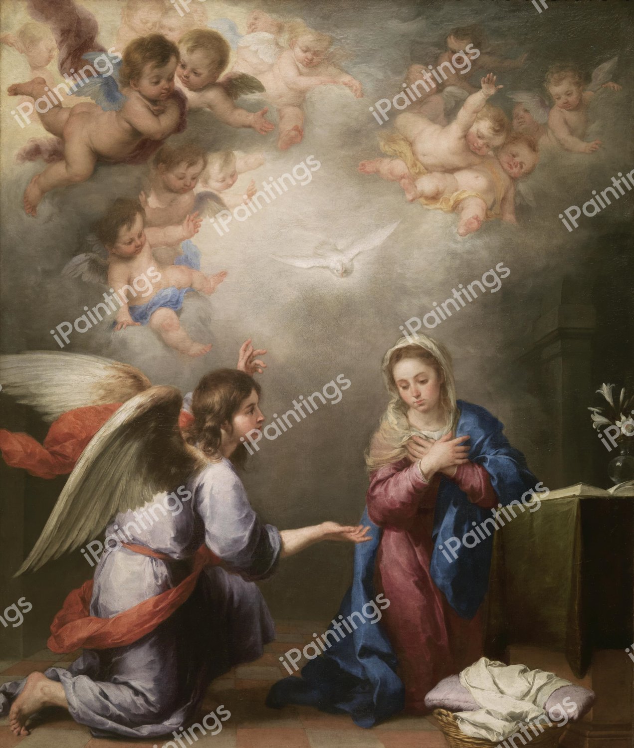 Annunciation. The painting by Bartolome Esteban Murillo