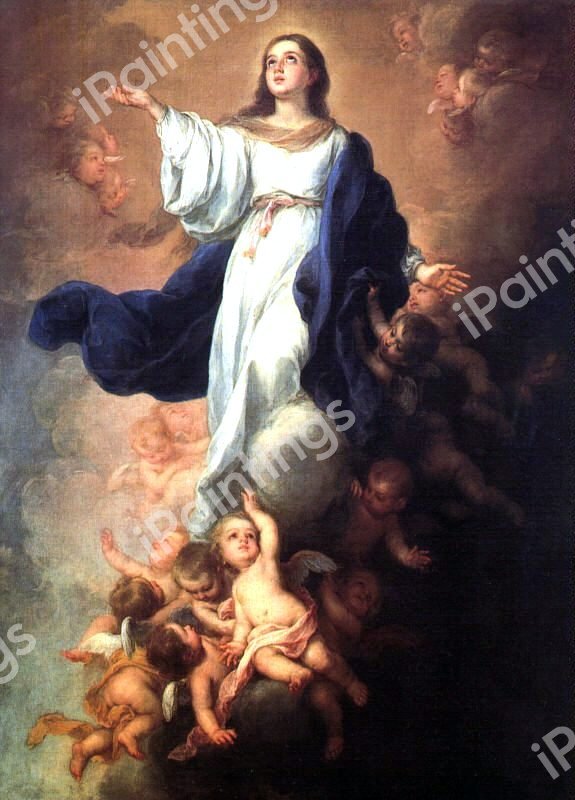 Assumption Of The Virgin. The painting by Bartolome Esteban Murillo