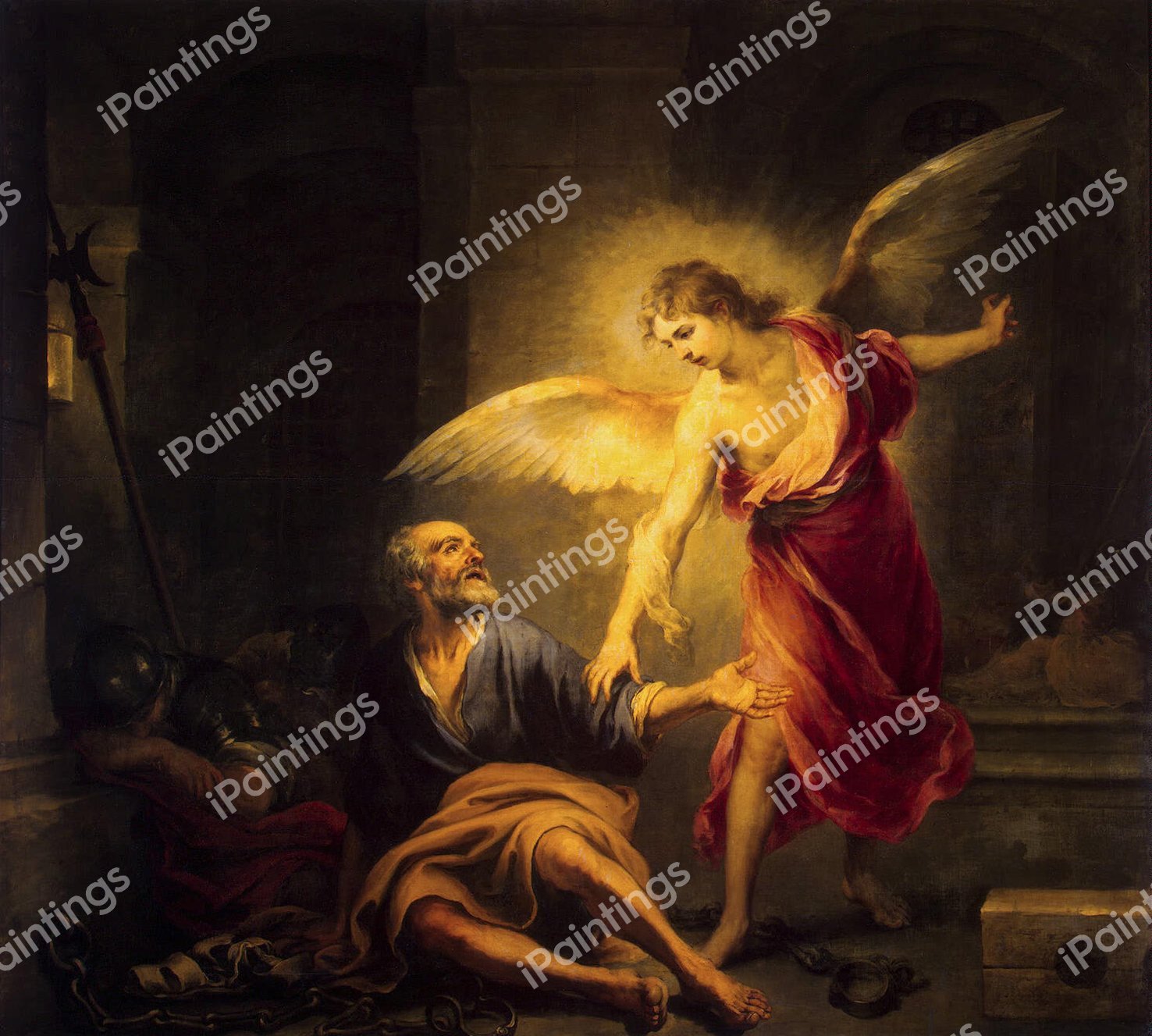 Liberation of St. Peter. The painting by Bartolome Esteban Murillo