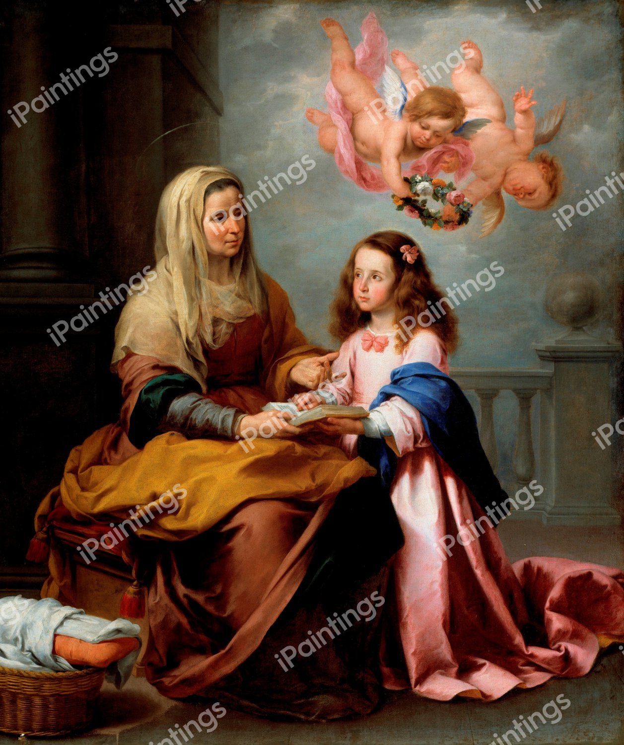 St. Anne and the Virgin. The painting by Bartolome Esteban Murillo