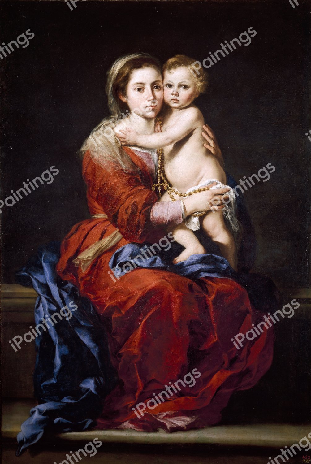 The Virgin of the Rosary. The painting by Bartolome Esteban Murillo