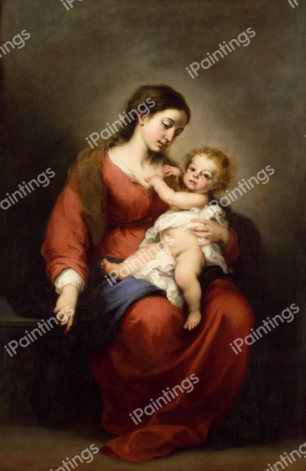 Virgin and Child. The painting by Bartolome Esteban Murillo