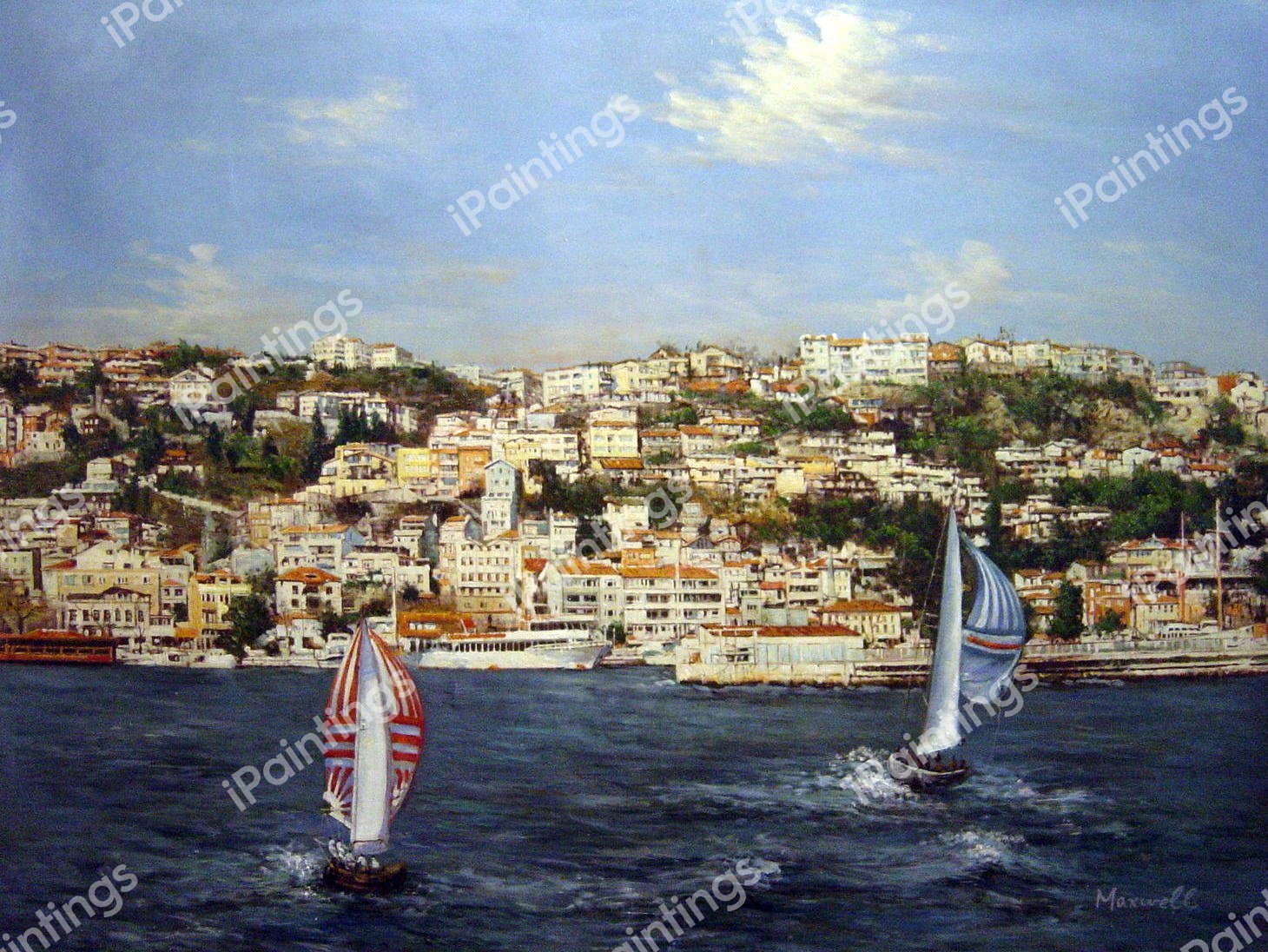 Beautiful Harbor. The painting by Our Originals