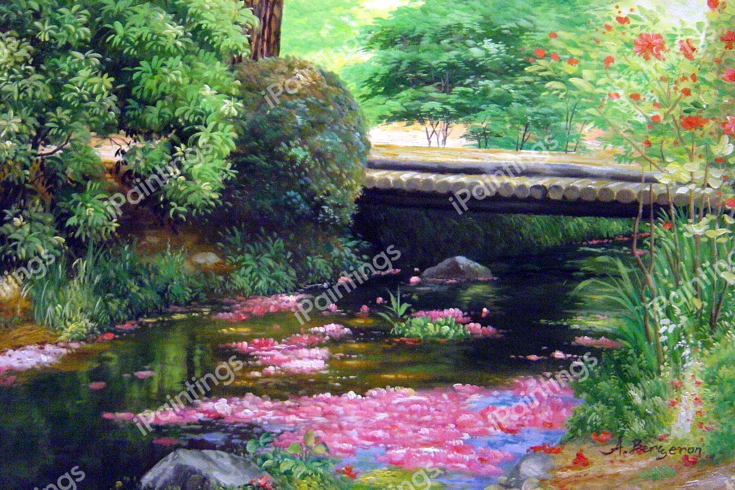 Beautiful River Landscape. The painting by Our Originals