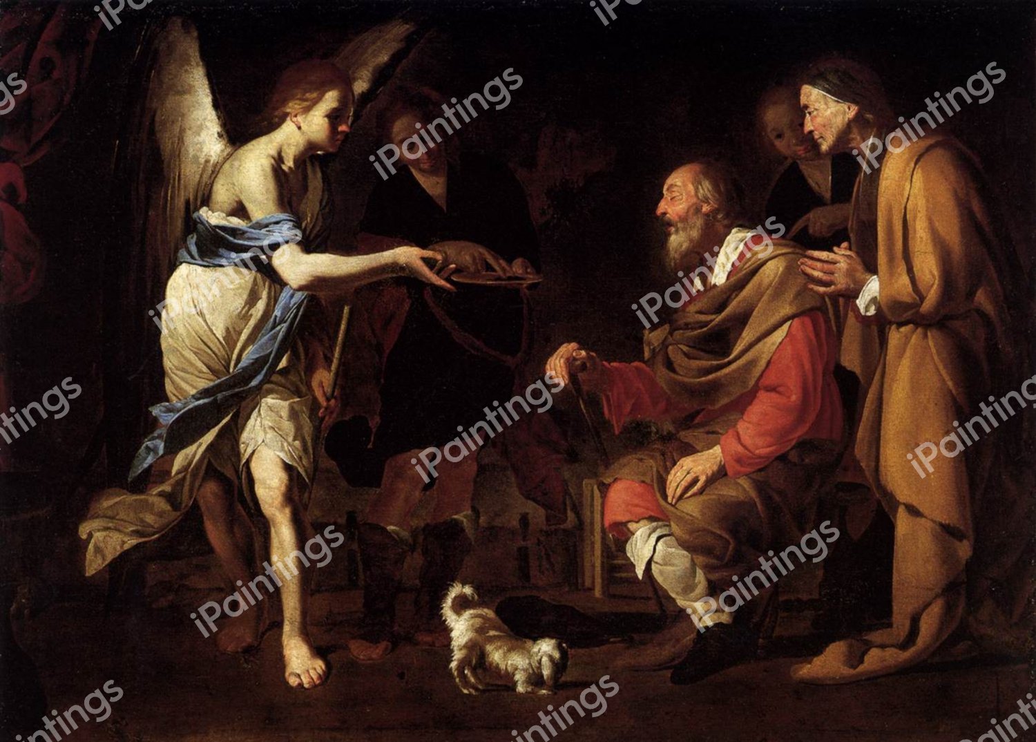 Curing of Tobias. The painting by Bernardo Cavallino