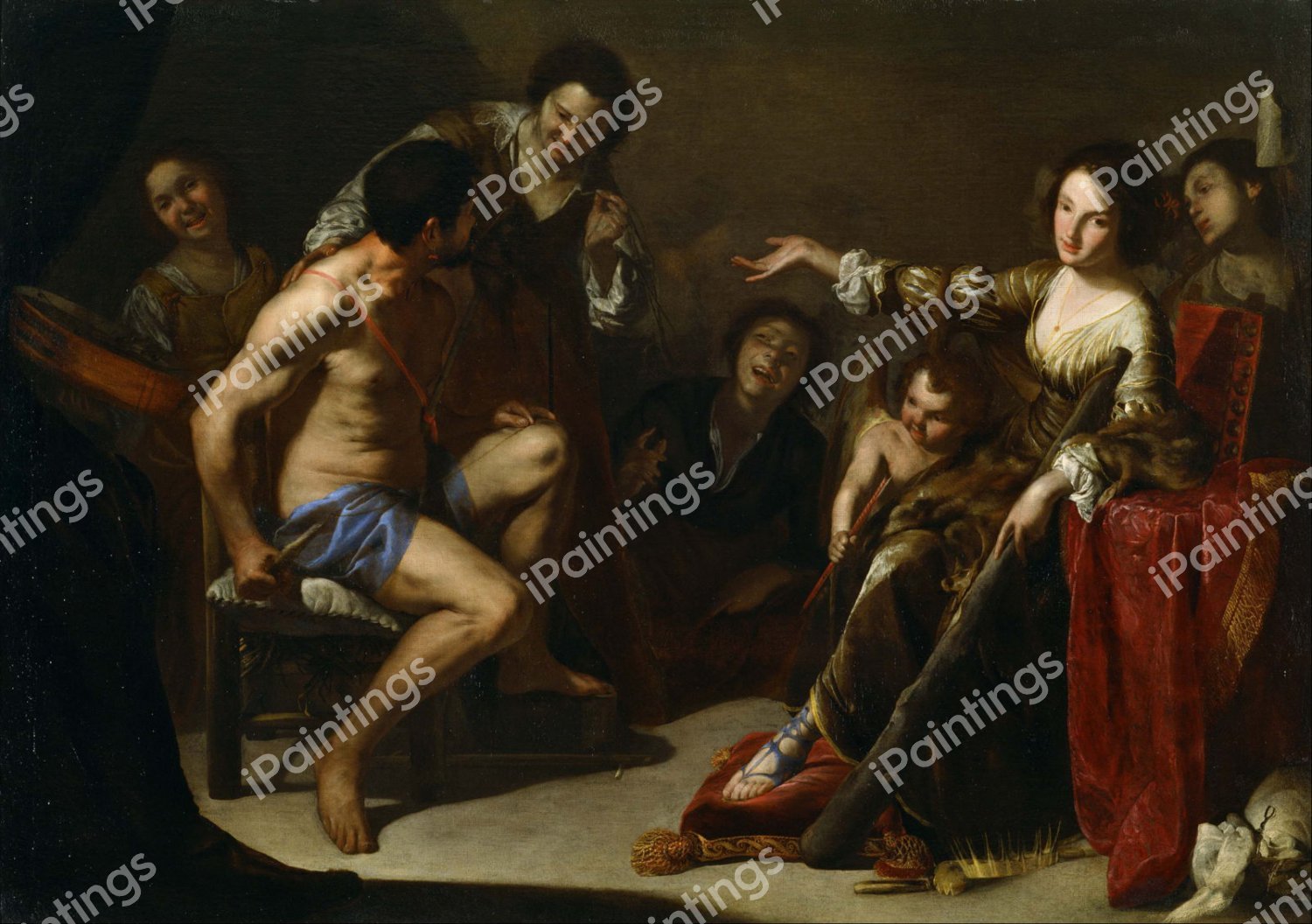 Hercules and Omphale. The painting by Bernardo Cavallino