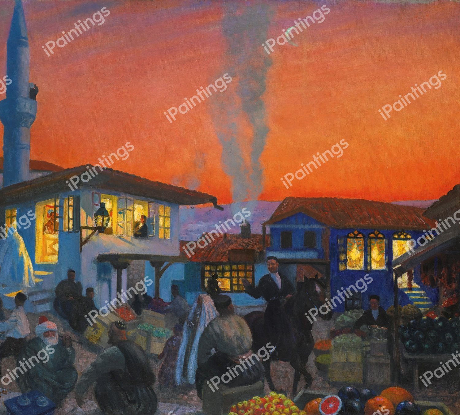 Bakhchisarai, 1917. The painting by Boris Mikhailovich Kustodiev