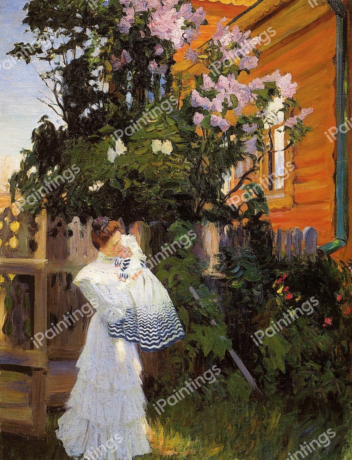 Lilac Sun, 1906. The painting by Boris Mikhailovich Kustodiev