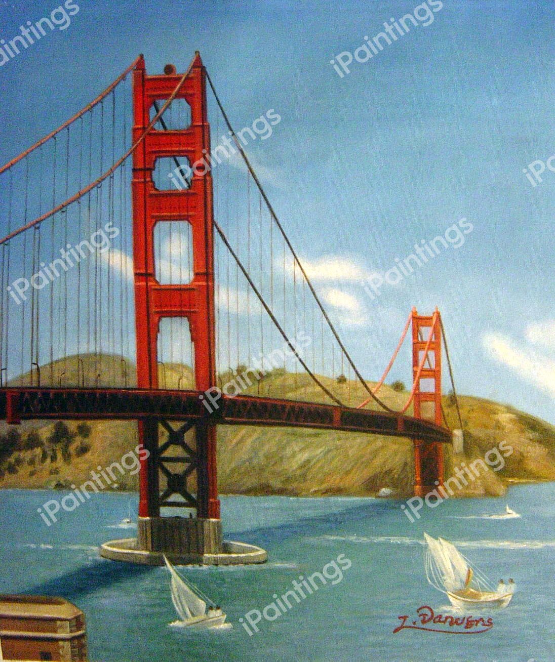 Van Gogh Never Saw Golden Gate Bridge Starry Night Stretched 