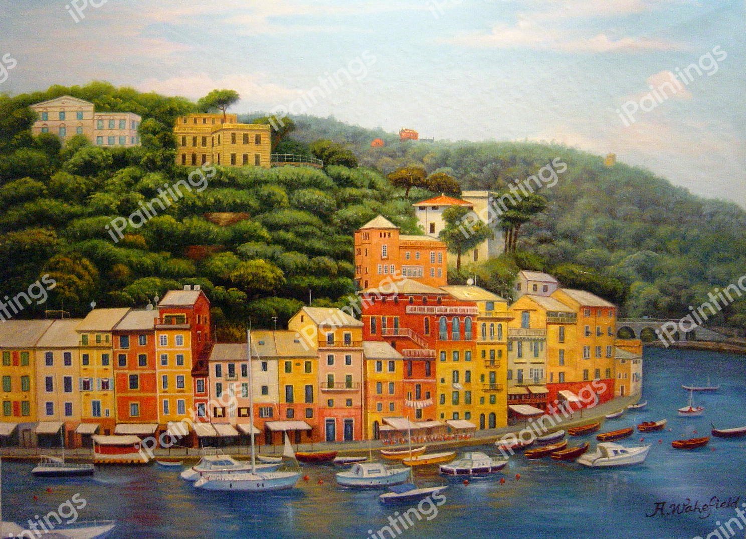 Breathtaking Portofino Morning. The painting by Our Originals