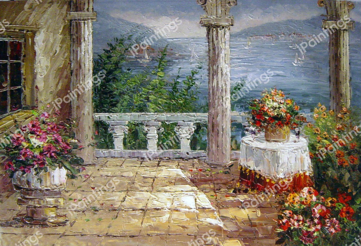 Breathtaking Vista On The Patio. The painting by Our Originals