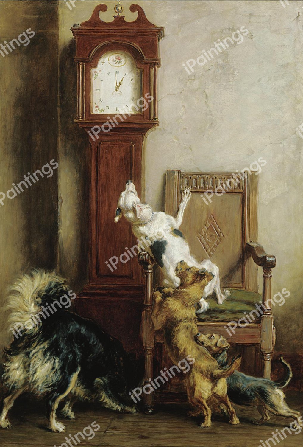 The Mouse Ran Up The Clock. The painting by Briton Riviere