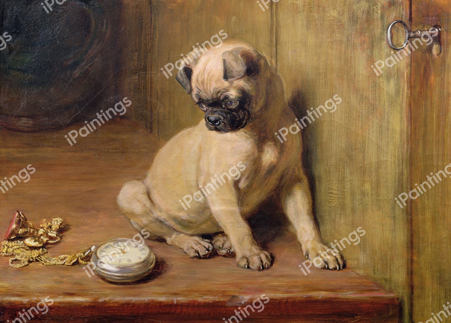 Tick-Tack. The painting by Briton Riviere