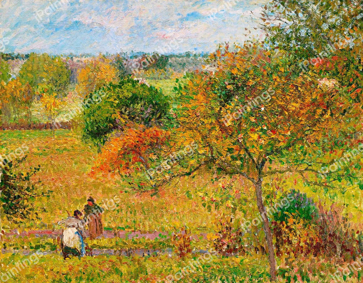 Autumn in Eragany. The painting by Camille Pissarro