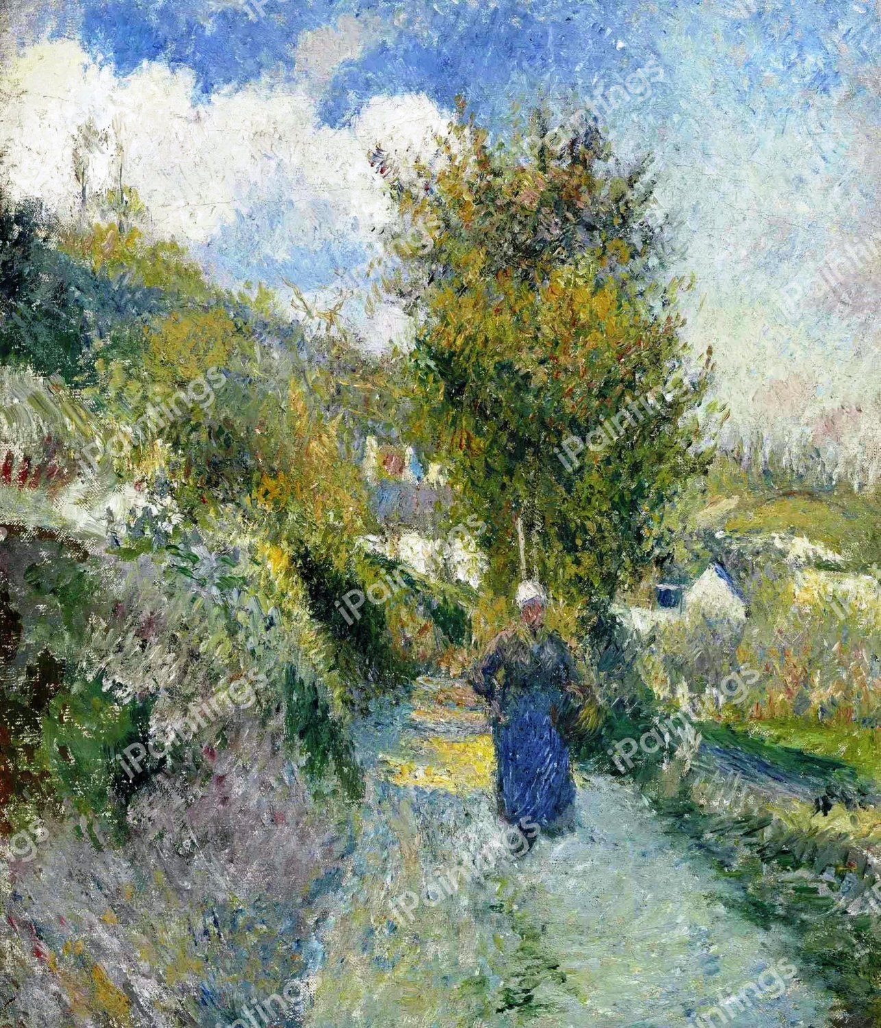 Chemin de Pontoise, Auvers-sur-Oise. The painting by Camille Pissarro