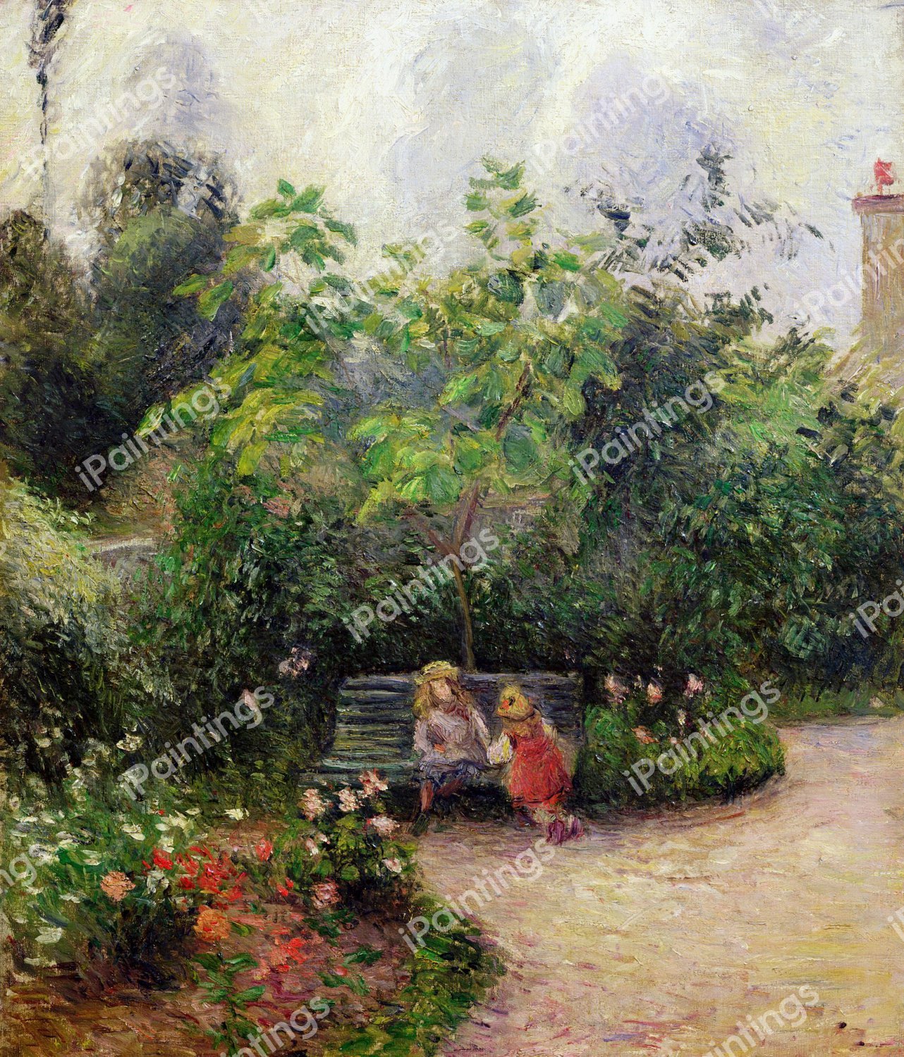 Corner of the Garden at the Hermitage, Pontoise. The painting by Camille Pissarro
