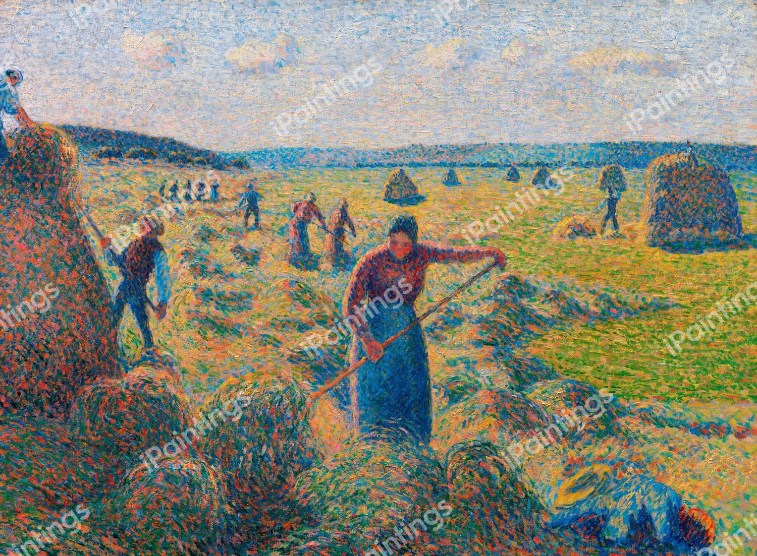 Haymaking, Eragny. The painting by Camille Pissarro