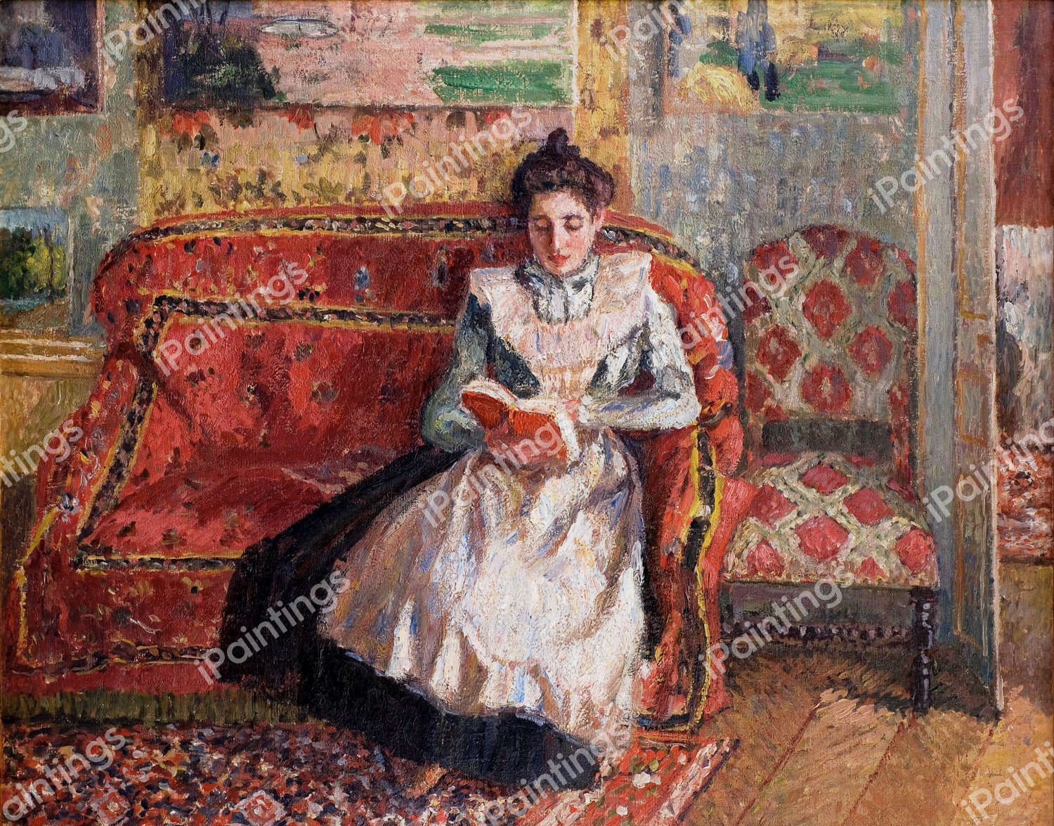 Jeanne Reading. The painting by Camille Pissarro