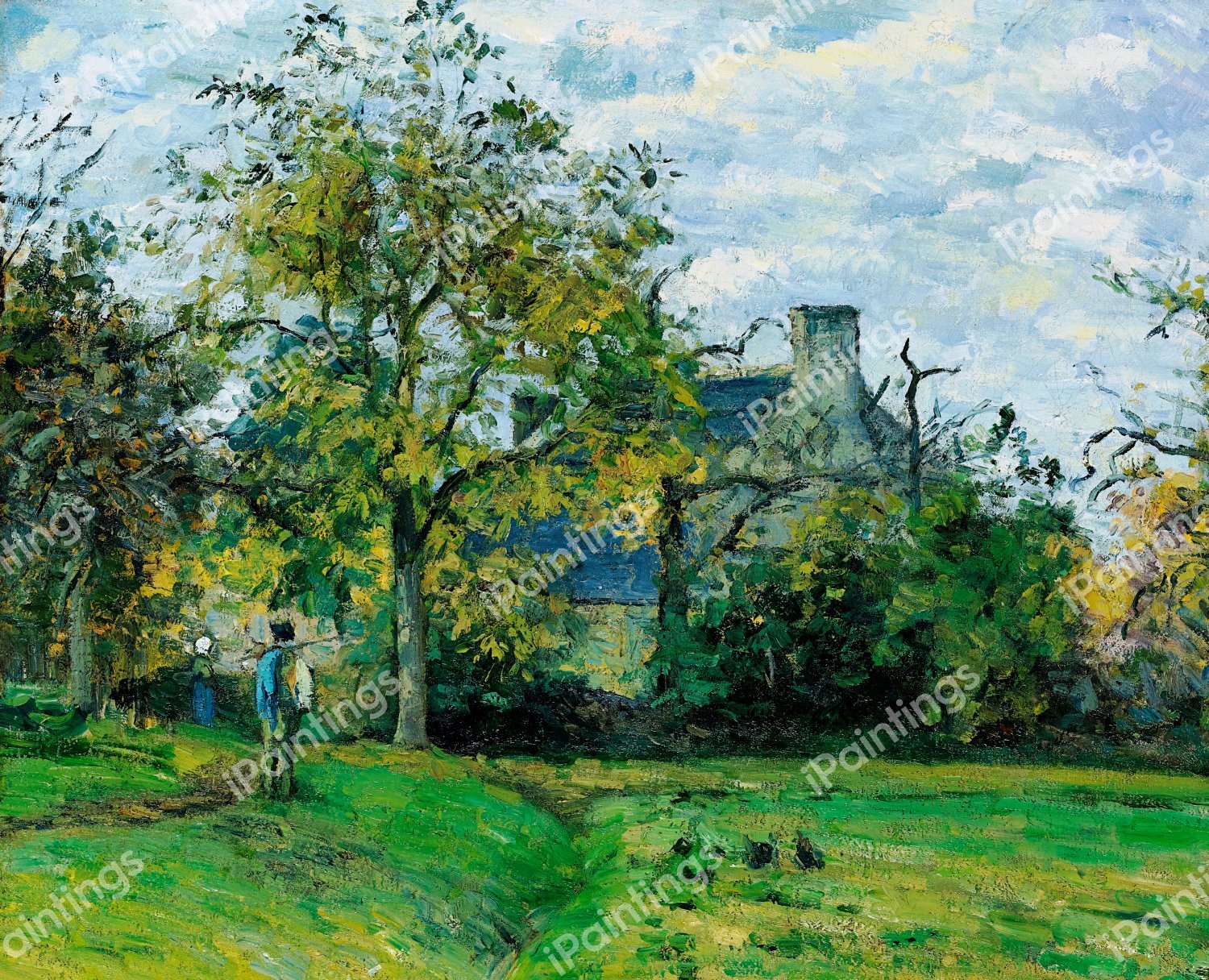 La Maison de Piette a Montfoucault. The painting by Camille Pissarro