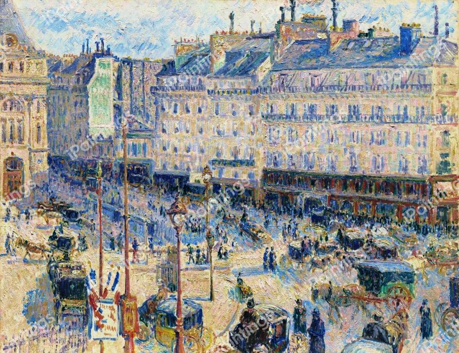 La Place du Havre, París. The painting by Camille Pissarro