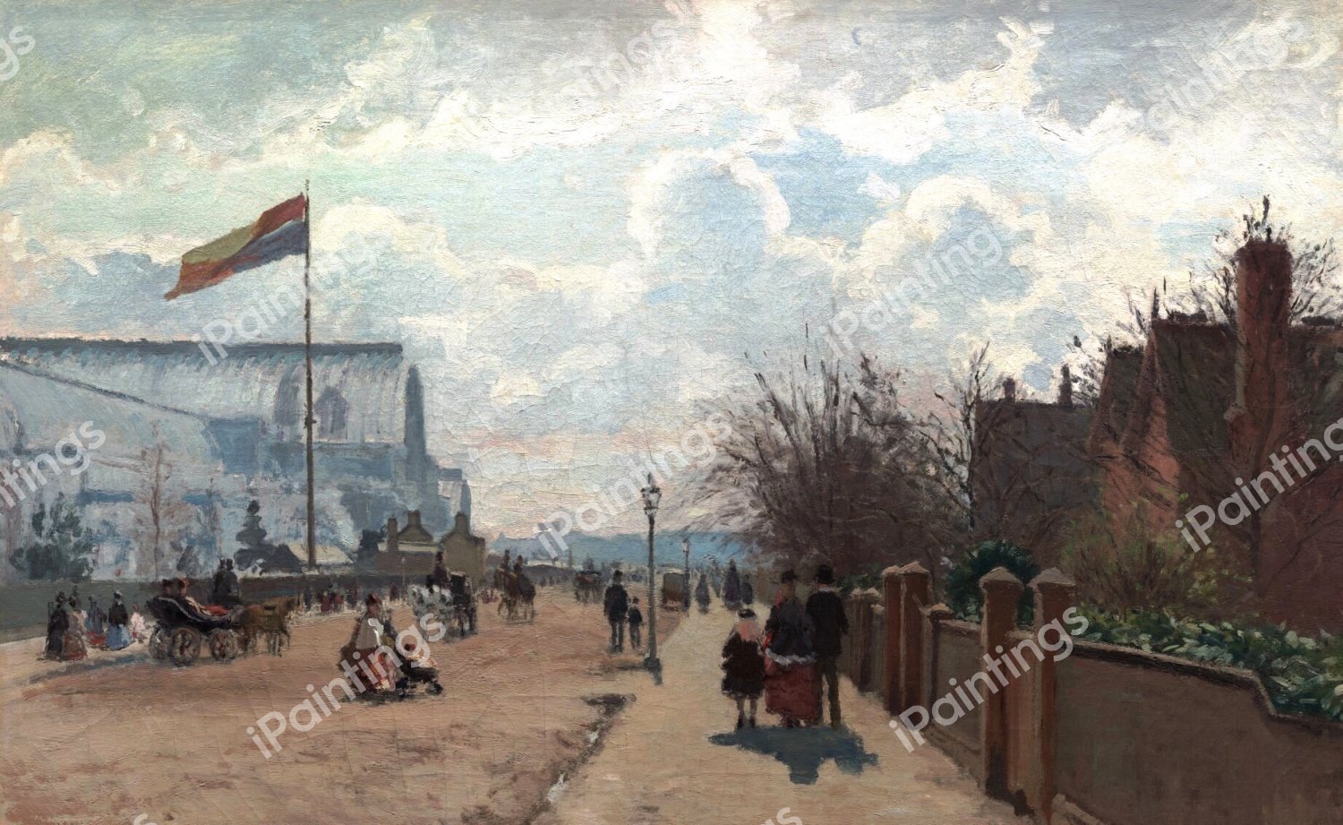 Le Crystal Palace Londres. The painting by Camille Pissarro
