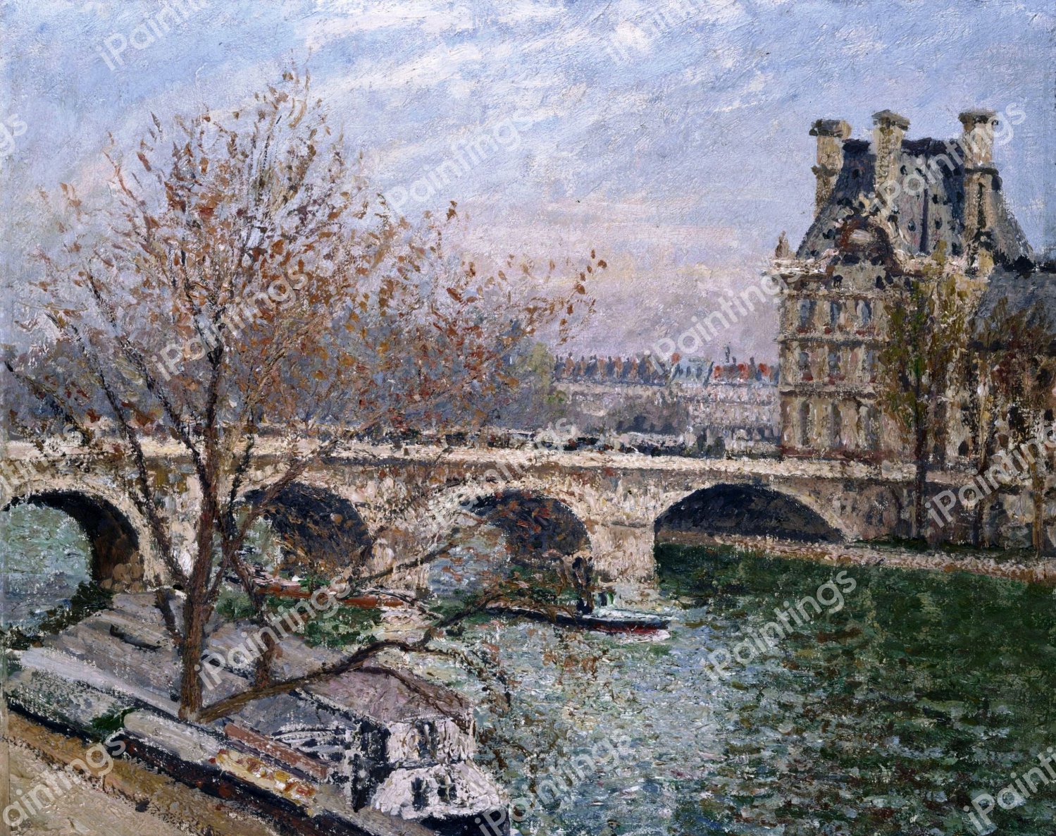 Le Pont Royal et le Pavillon de Flore. The painting by Camille Pissarro